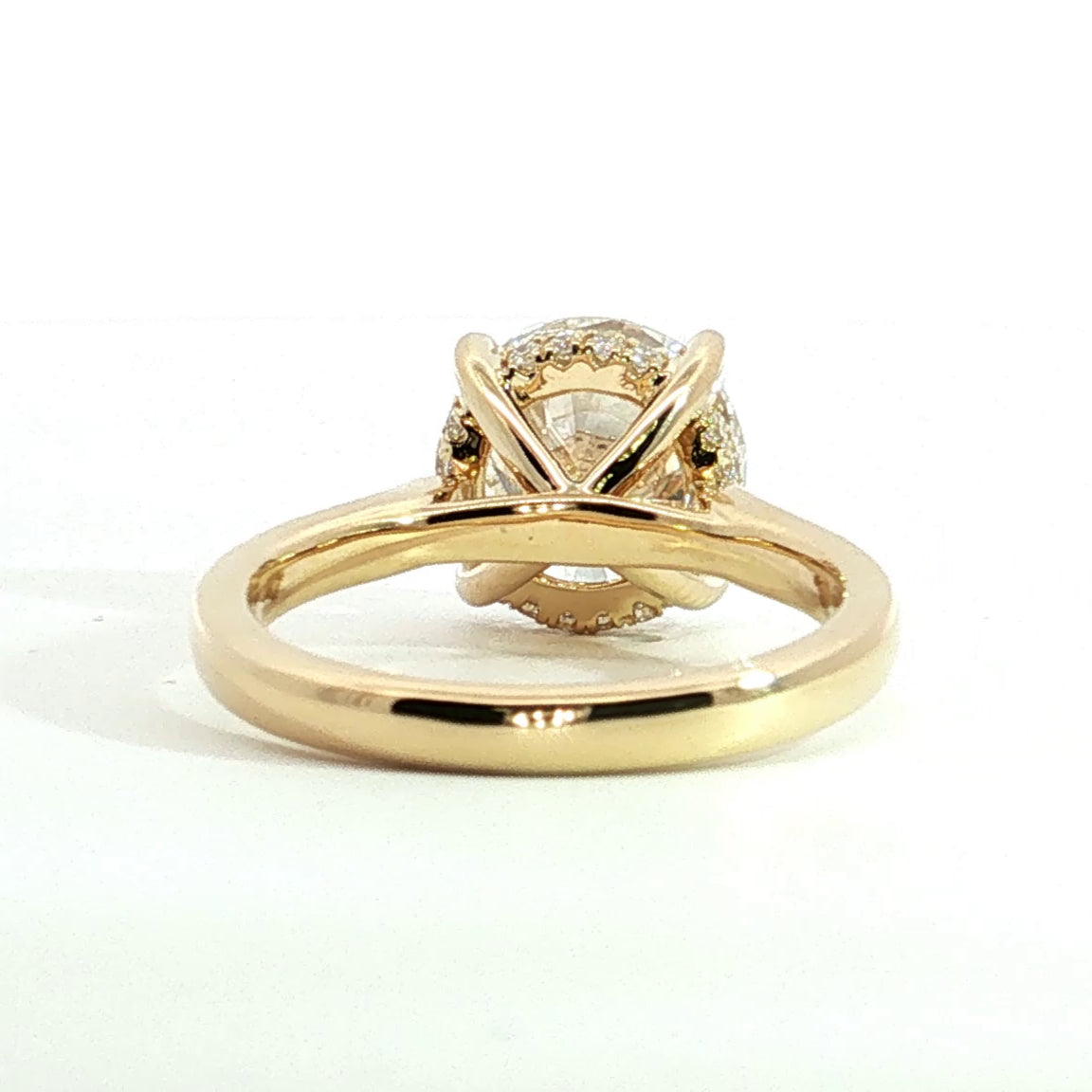 LAB GROWN ROUND DIAMONDS 3.99ctw UNDERHALO SOLITAIRE ENGAGEMENT RING