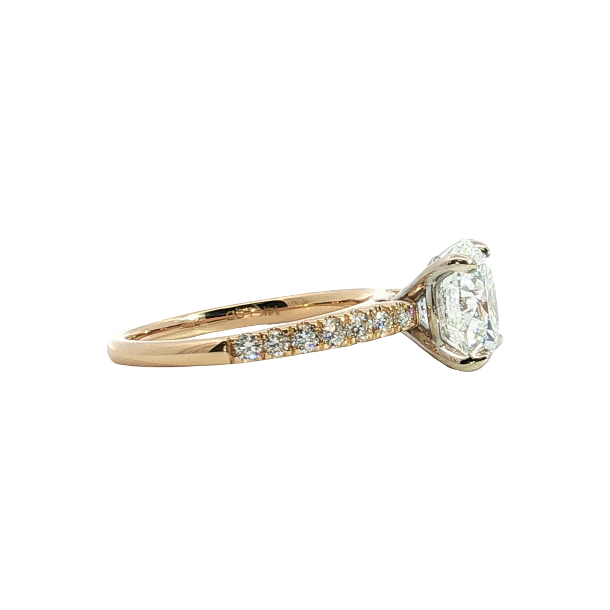 LAB GROWN ROUND DIAMONDS 3.43ctw PRONG SET RING