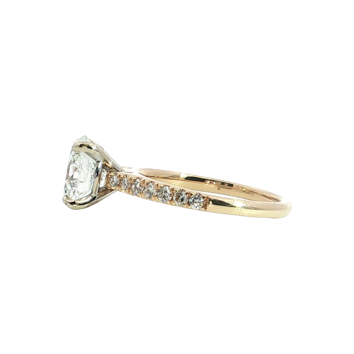 LAB GROWN ROUND DIAMONDS 3.43ctw PRONG SET RING
