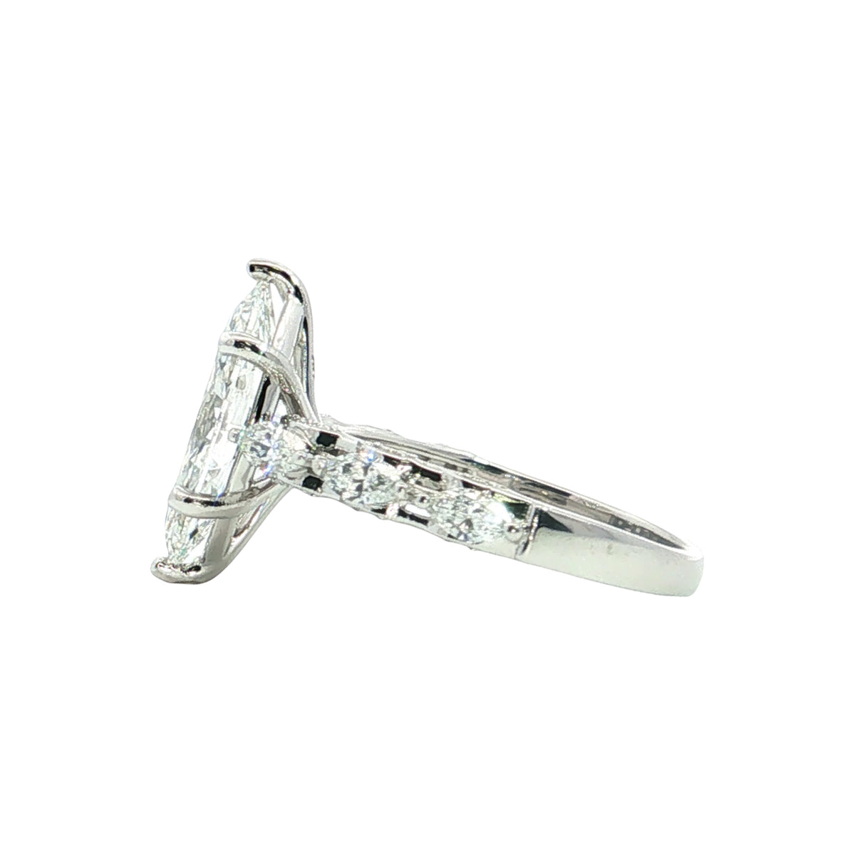 LAB GROWN MARQUISE & ROUND DIAMONDS 3.55ctw PRONG SET RING