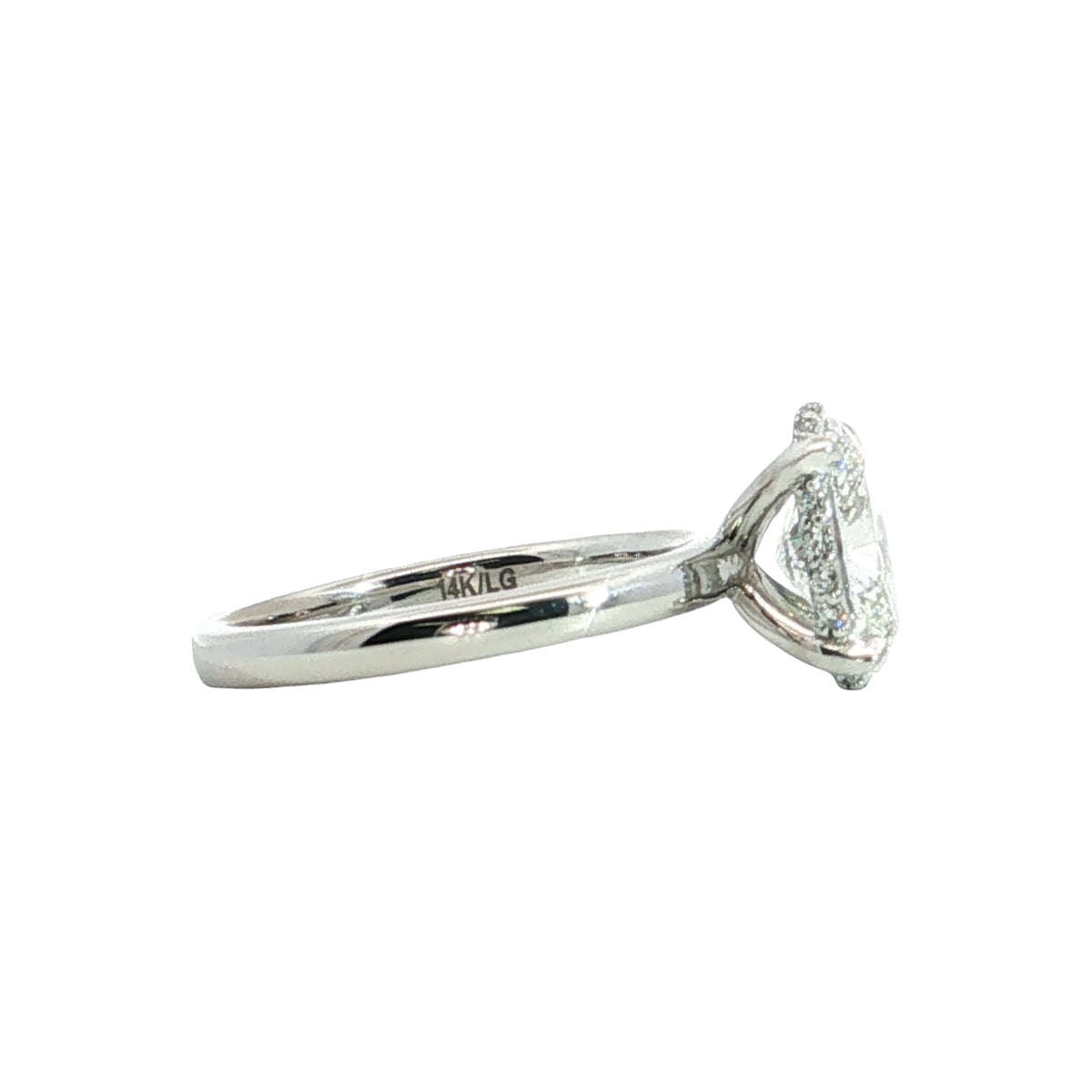 LAB GROWN OVAL DIAMOND 1.69ctw UNDERHALO SOLITAIRE ENGAGEMENT RING