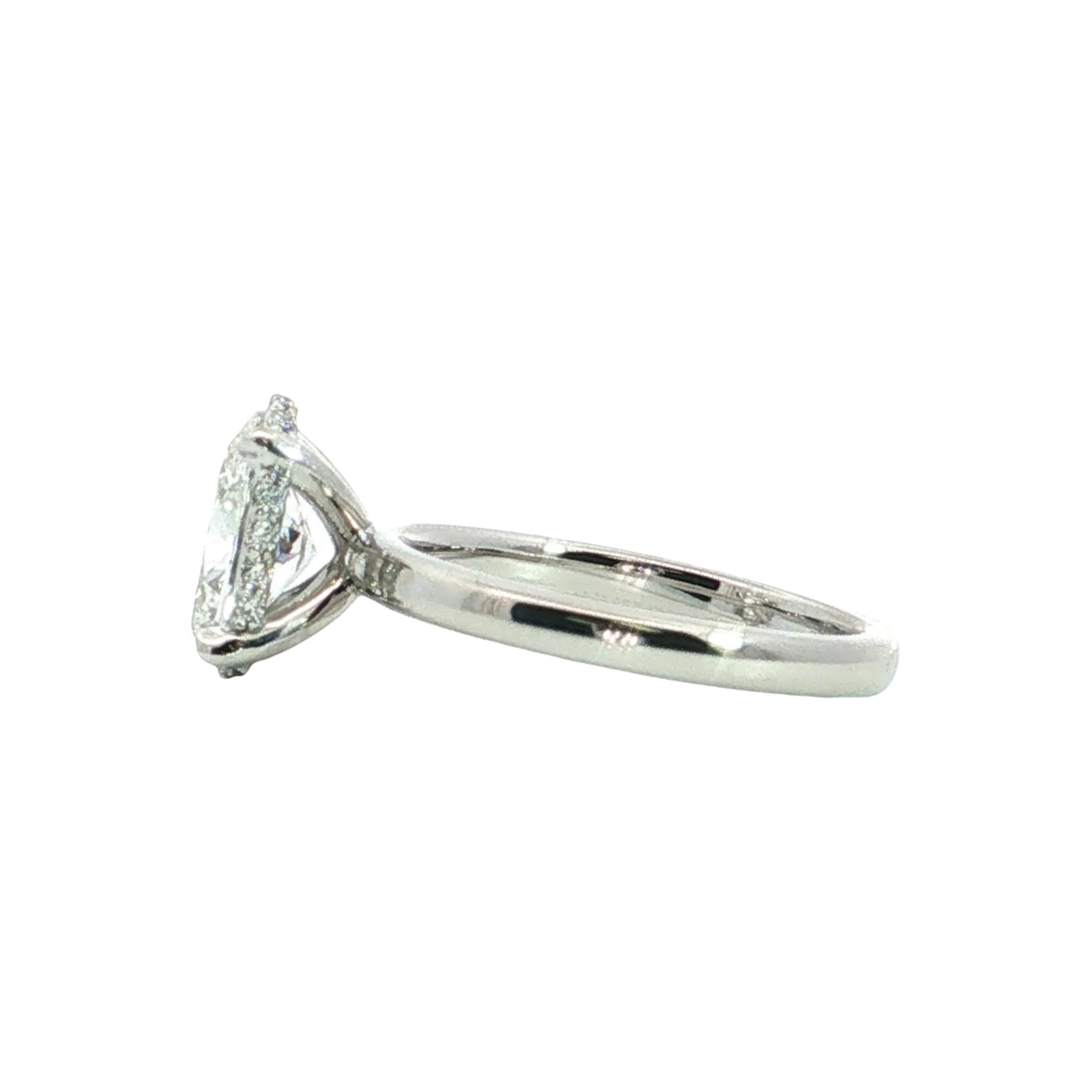 LAB GROWN OVAL DIAMOND 1.69ctw UNDERHALO SOLITAIRE ENGAGEMENT RING