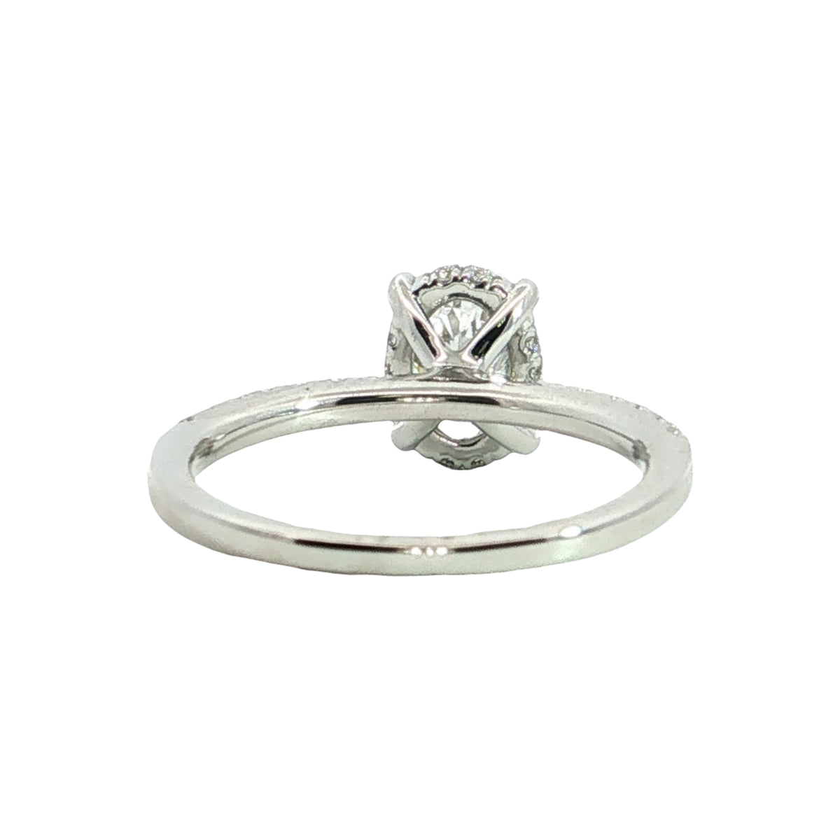 LAB GROWN OVAL AND ROUND DIAMONDS 1 1/3ctw PRONG SET RING