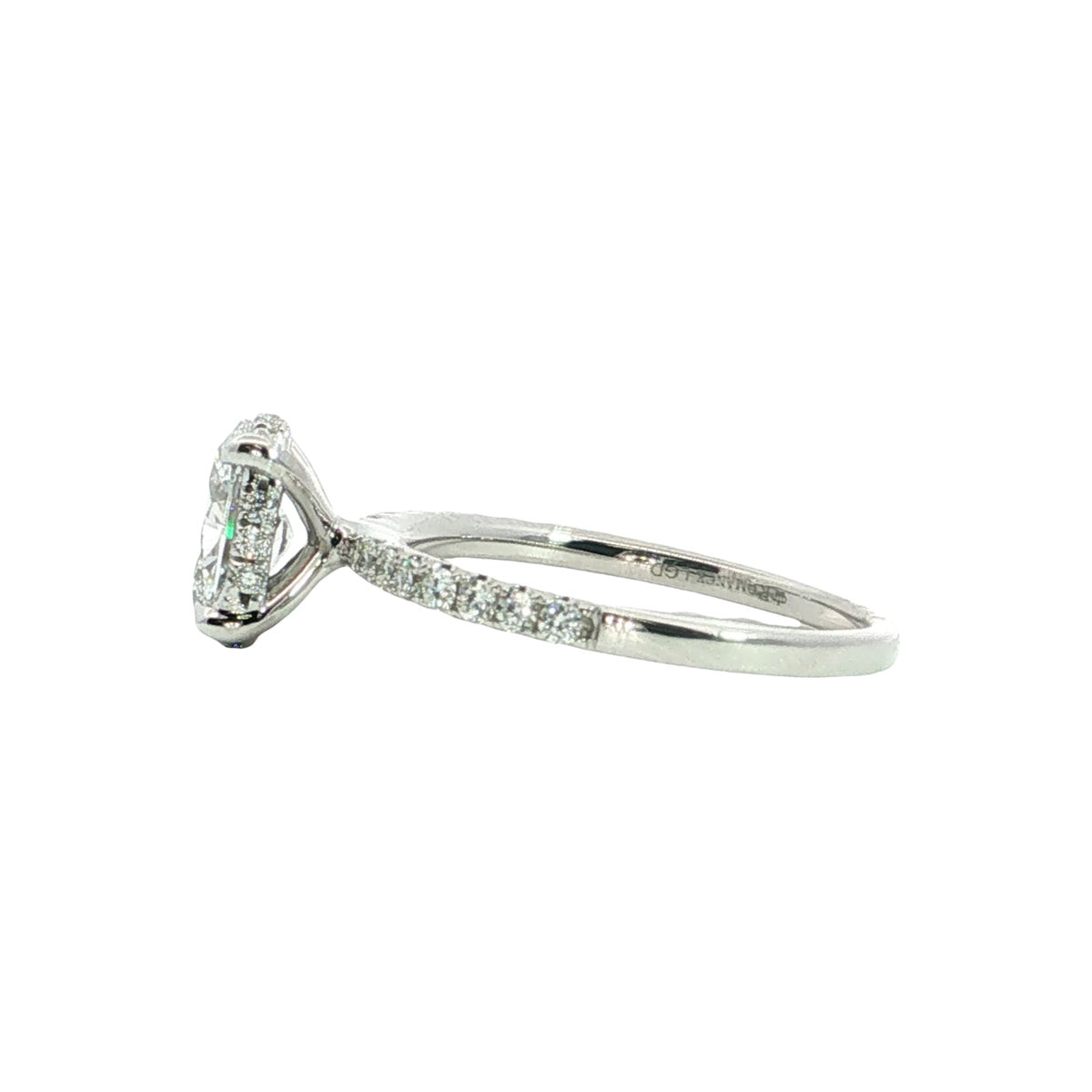 LAB GROWN OVAL AND ROUND DIAMONDS 1 1/3ctw PRONG SET RING