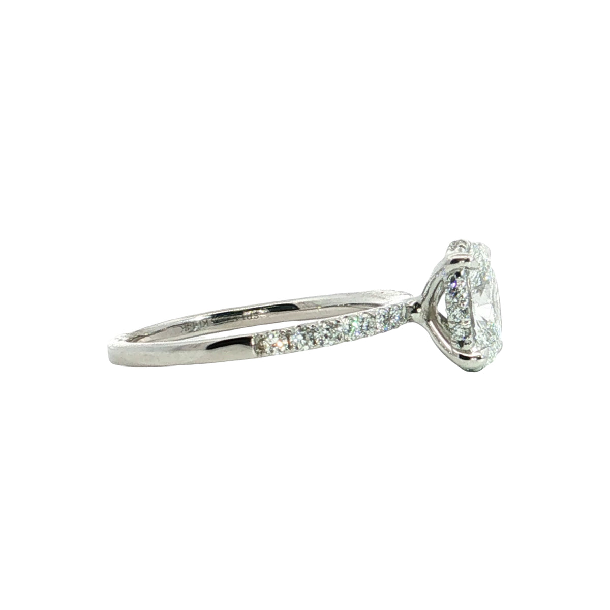 LAB GROWN OVAL AND ROUND DIAMONDS 1 1/3ctw PRONG SET RING