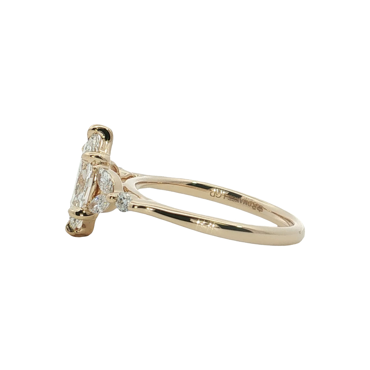 LAB GROWN MARQUISE & ROUND DIAMONDS 1 1/13ctw PRONG SET RING