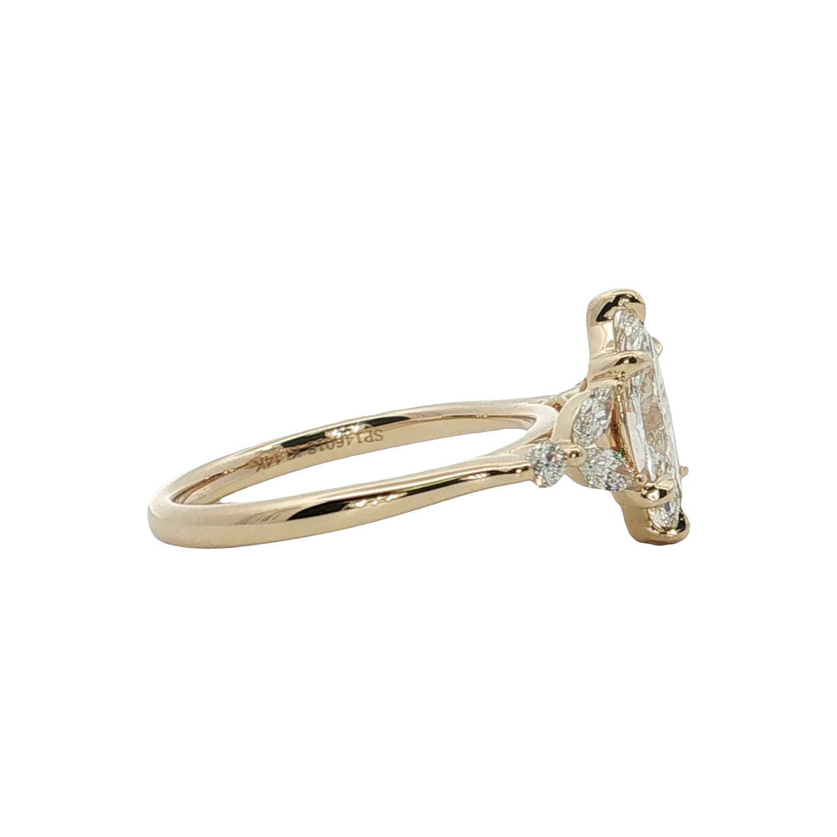 LAB GROWN MARQUISE & ROUND DIAMONDS 1 1/13ctw PRONG SET RING
