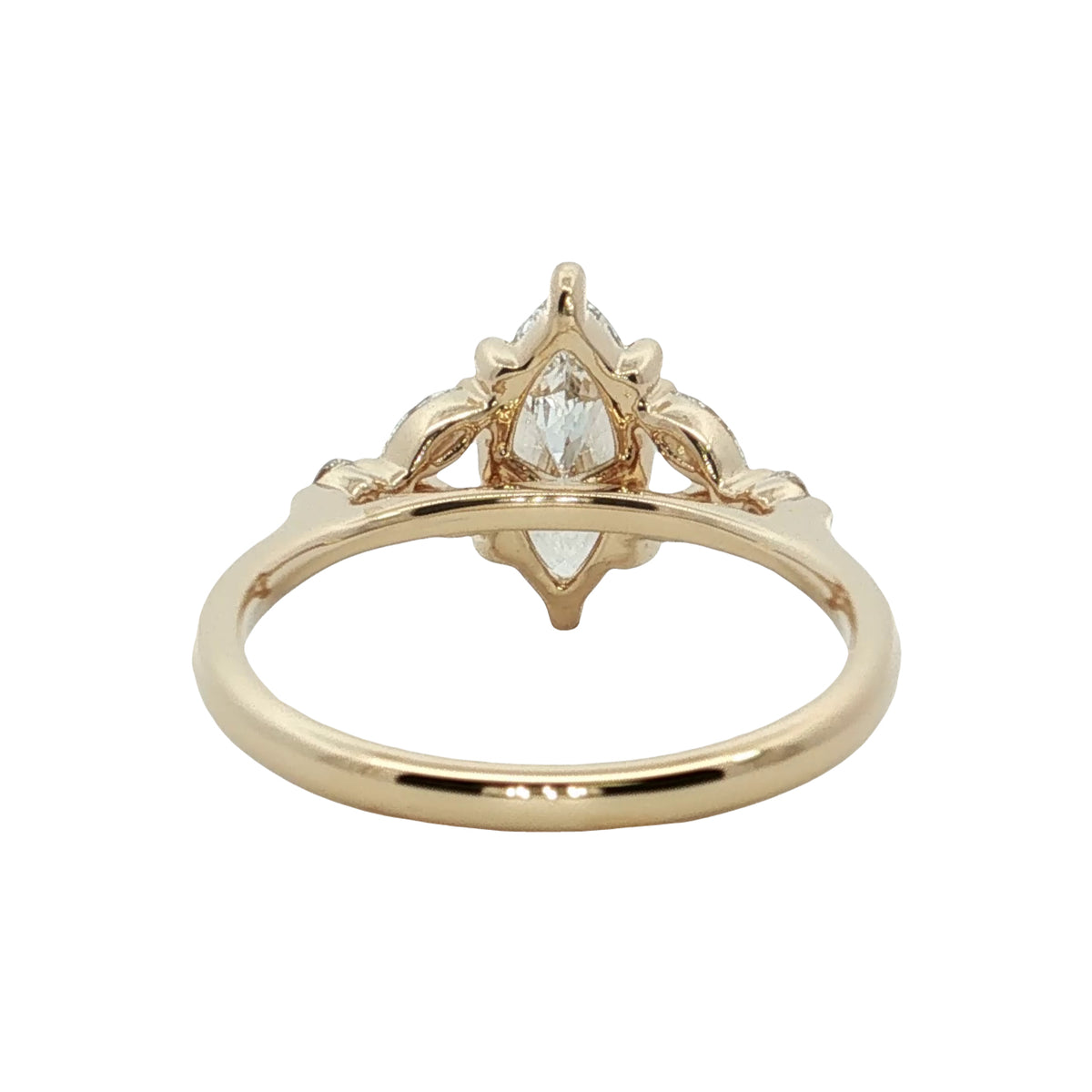 LAB GROWN MARQUISE & ROUND DIAMONDS 1 1/13ctw PRONG SET RING