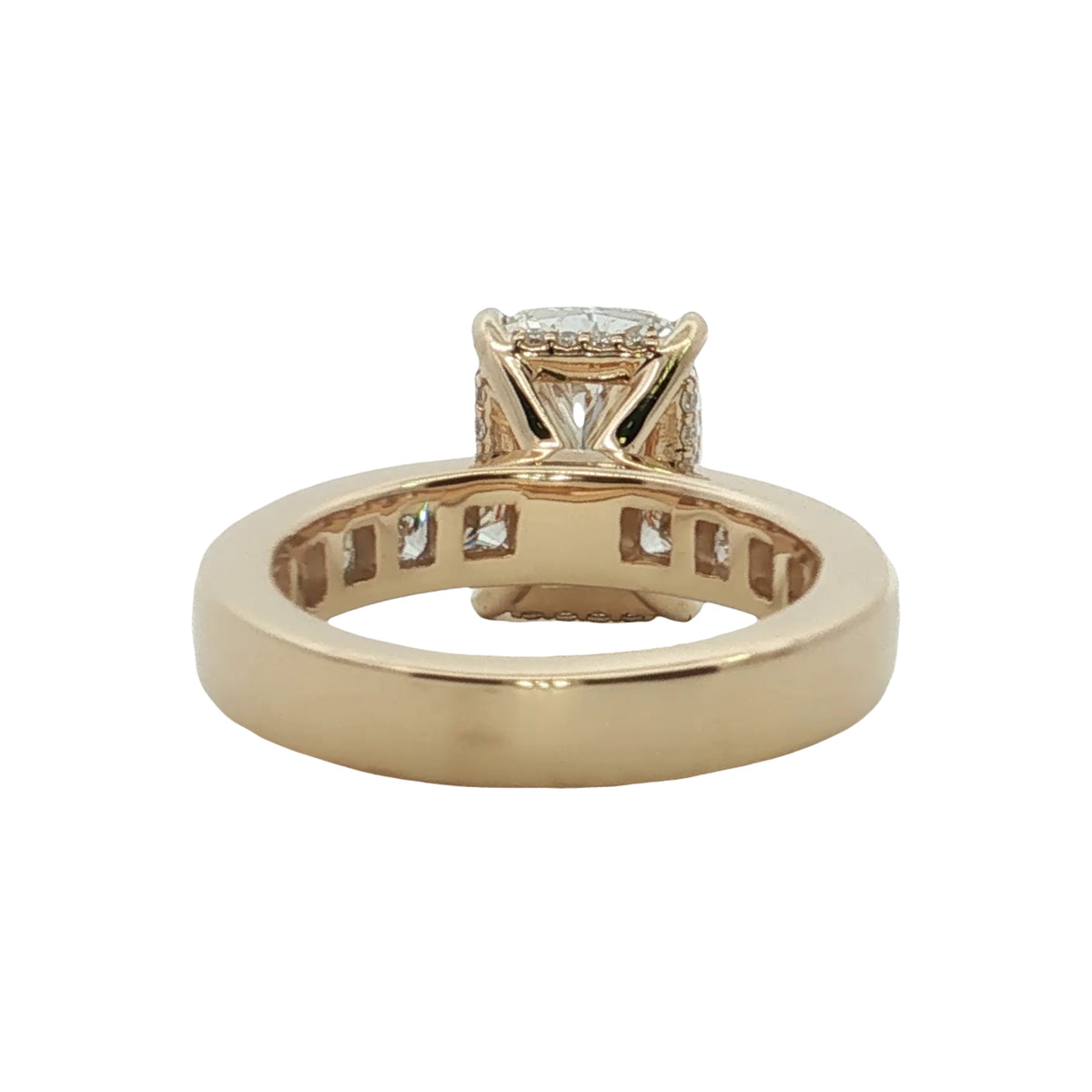 LAB GROWN CUSHION AND PRINCESS DIAMONDS 5.70ctw CHANNEL SET RING