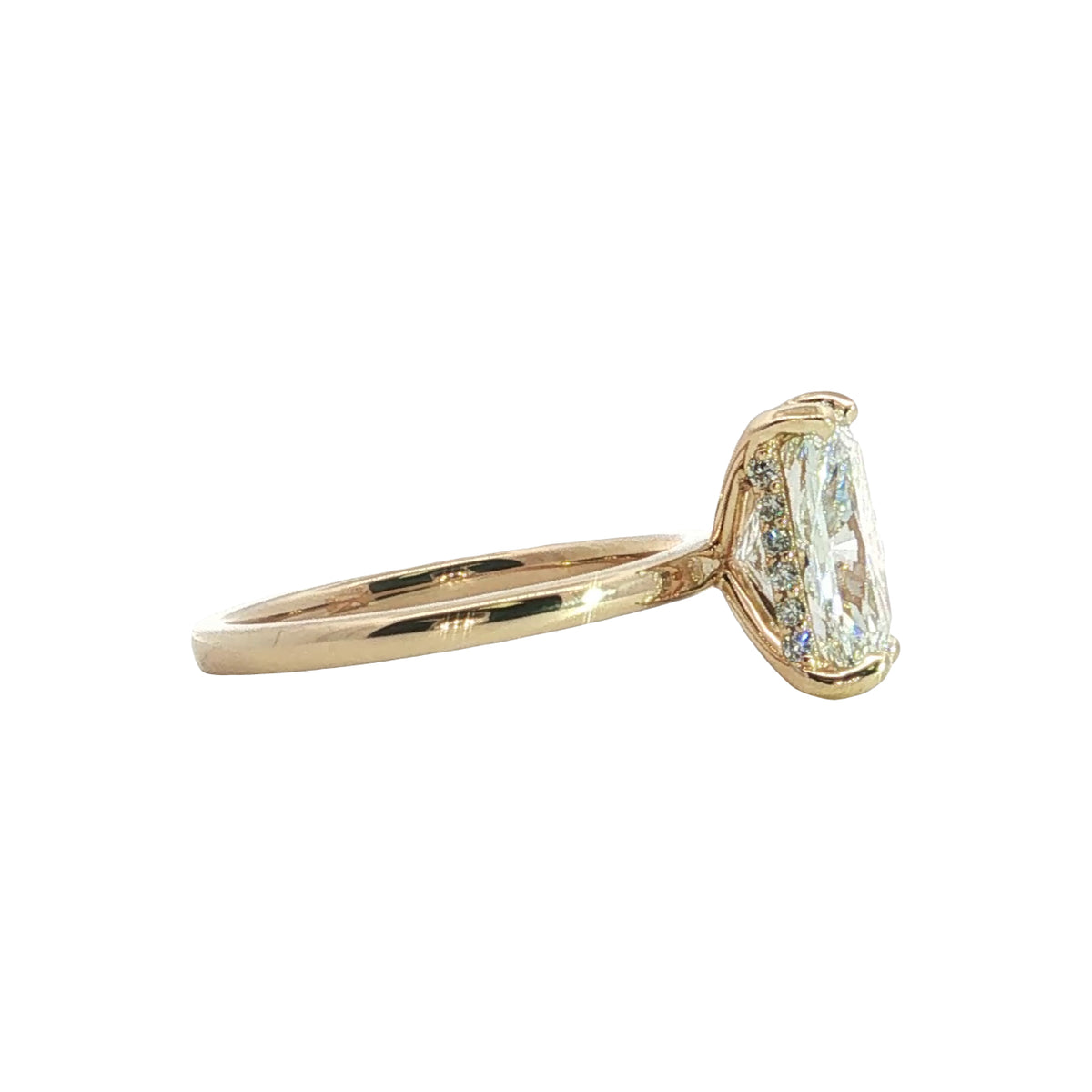 LAB GROWN CUSHION DIAMOND 3.24ctw UNDERHALO SOLITAIRE ENGAGEMENT RING