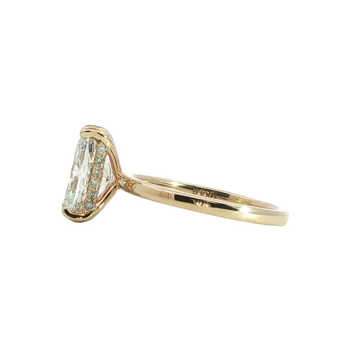 LAB GROWN CUSHION DIAMOND 3.24ctw UNDERHALO SOLITAIRE ENGAGEMENT RING