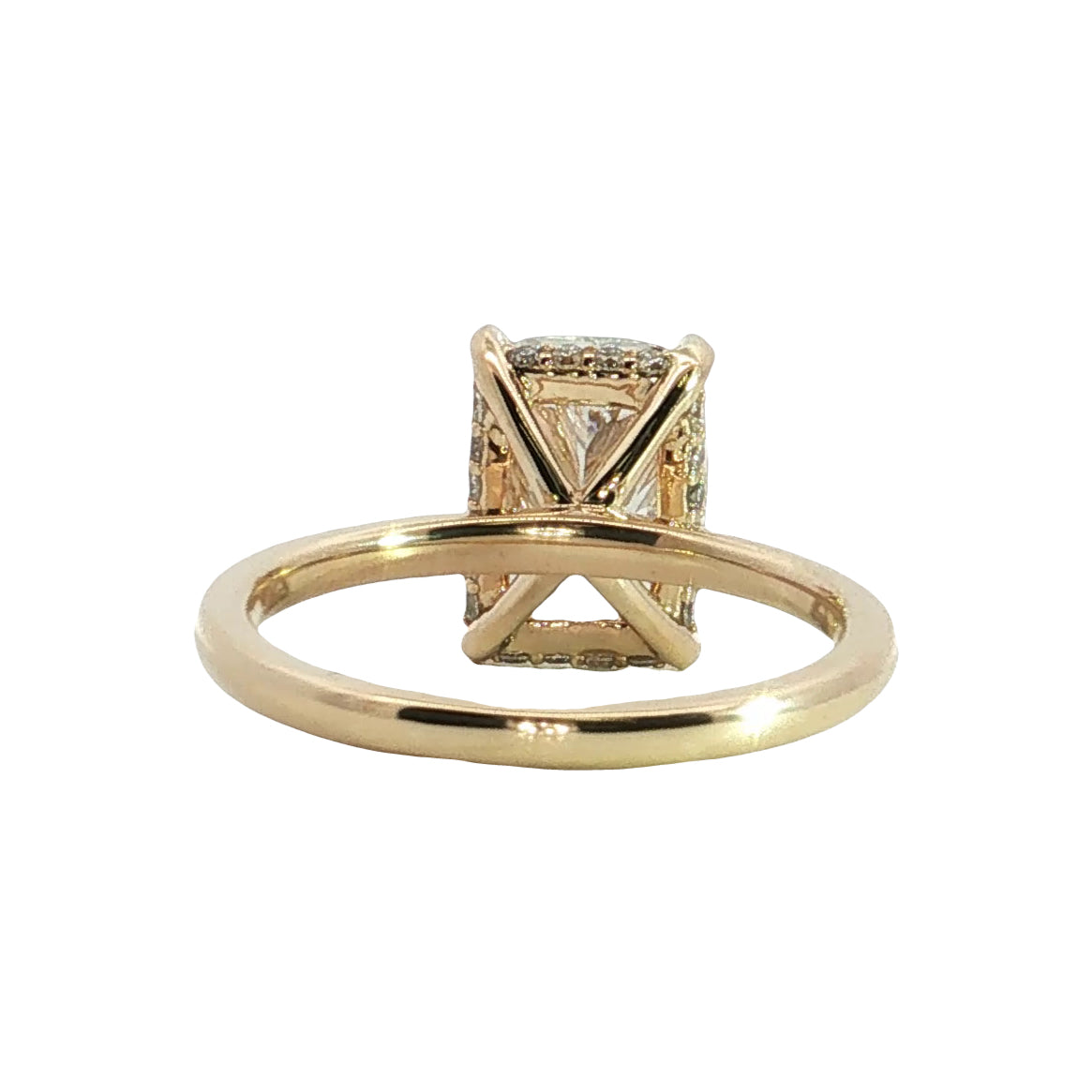 LAB GROWN CUSHION DIAMOND 3.24ctw UNDERHALO SOLITAIRE ENGAGEMENT RING