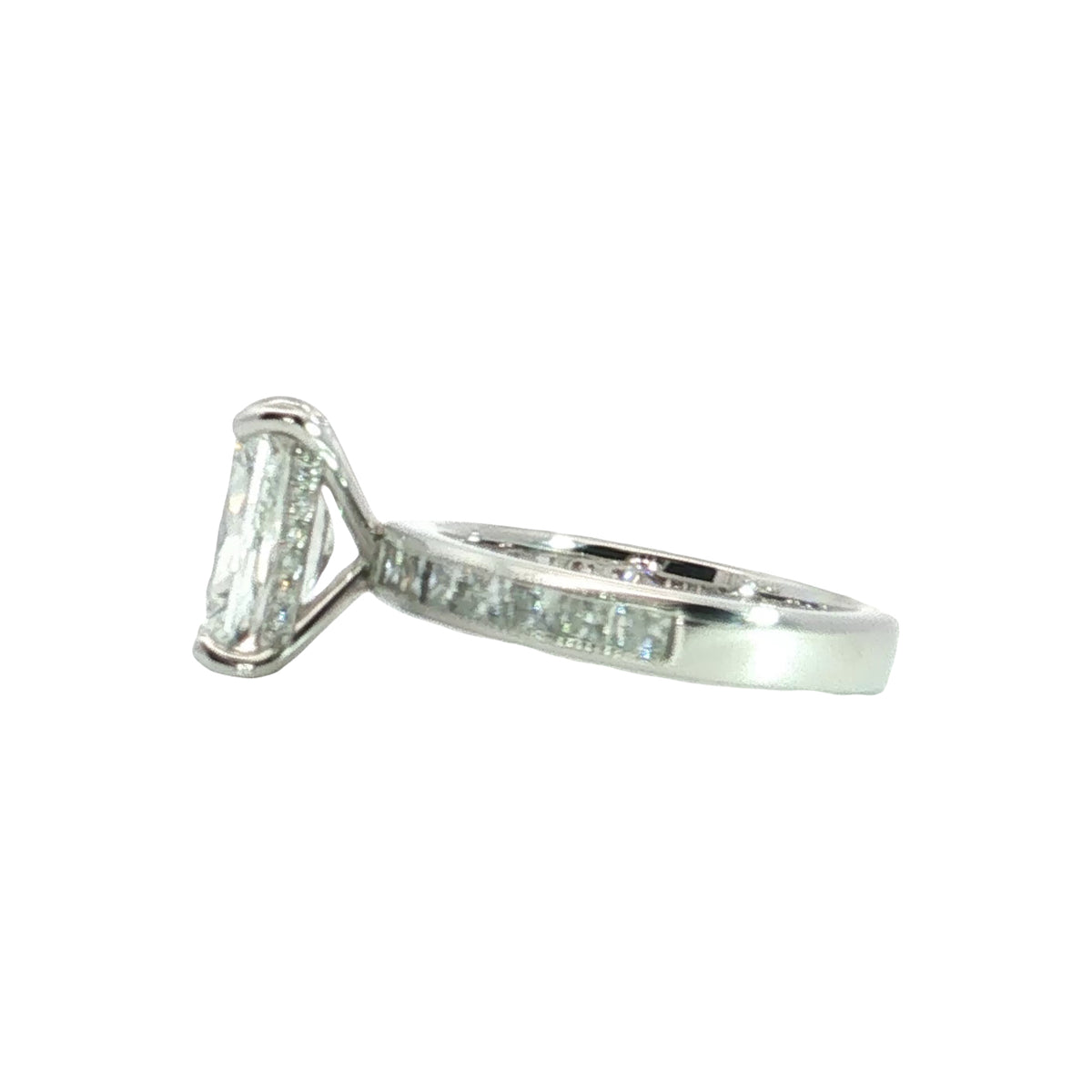 LAB GROWN RADIANT AND PRINCESS DIAMONDS 3.89ctw CHANNEL SET RING