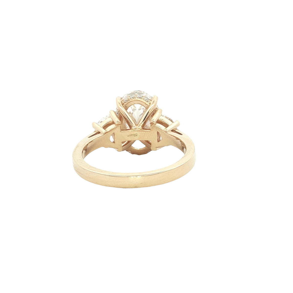 LAB GROWN OVAL AND HALF MOON DIAMONDS 5.17ctw THREE STONE RING