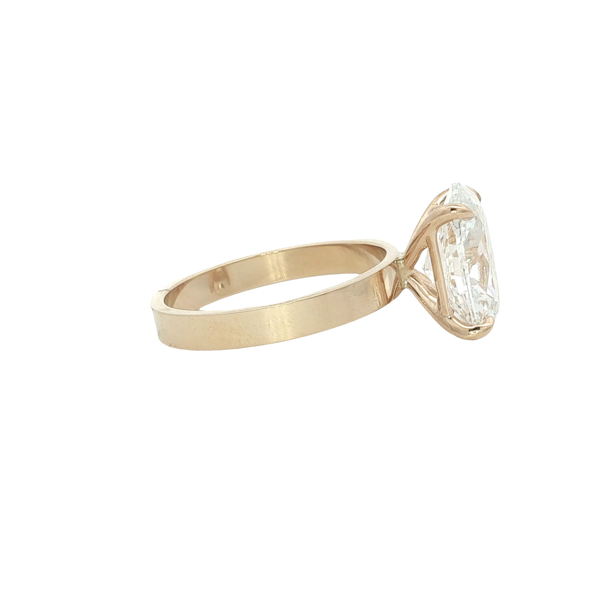 LAB GROWN OVAL DIAMOND 4.51ct FLAT SOLITAIRE ENGAGEMENT RING