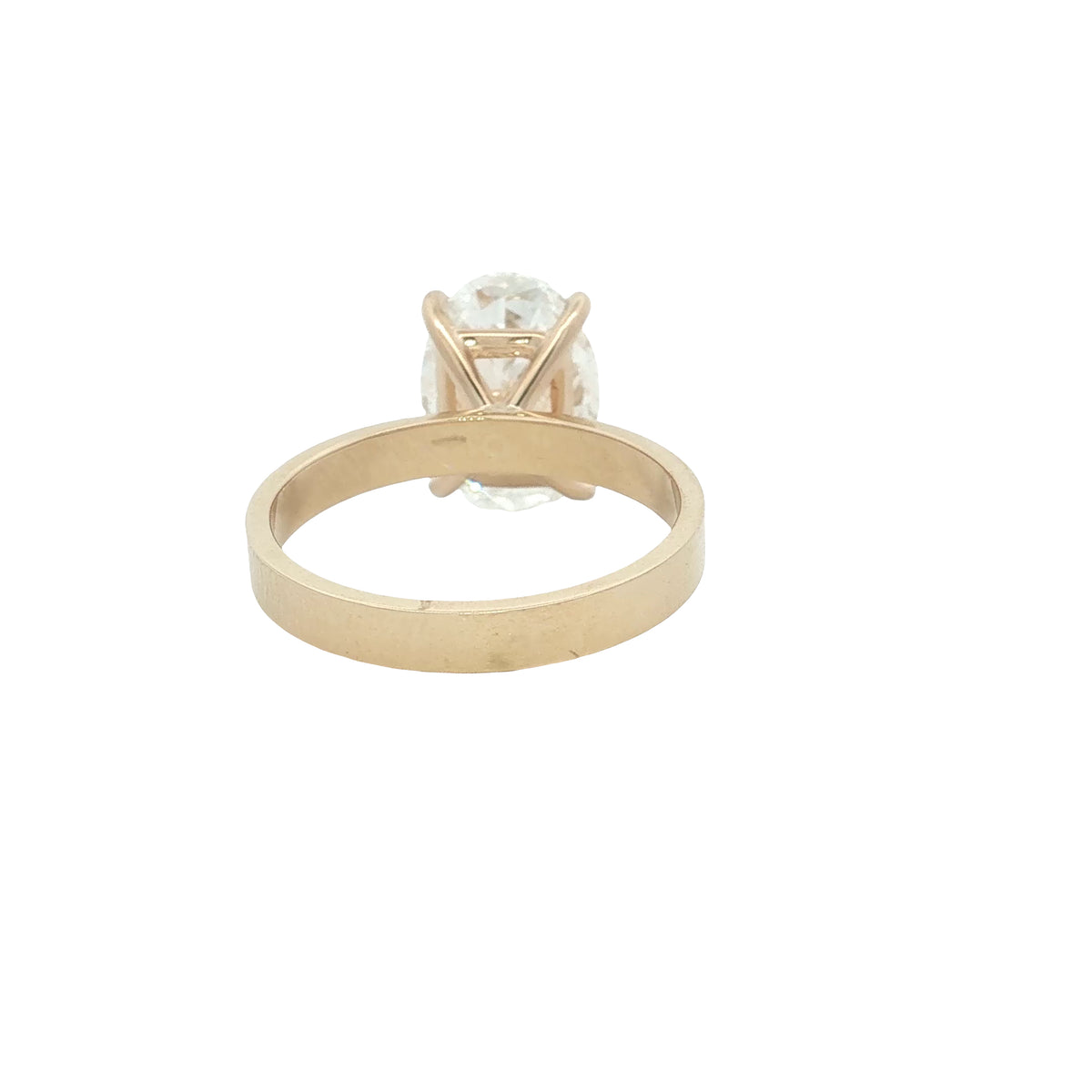 LAB GROWN OVAL DIAMOND 4.51ct FLAT SOLITAIRE ENGAGEMENT RING