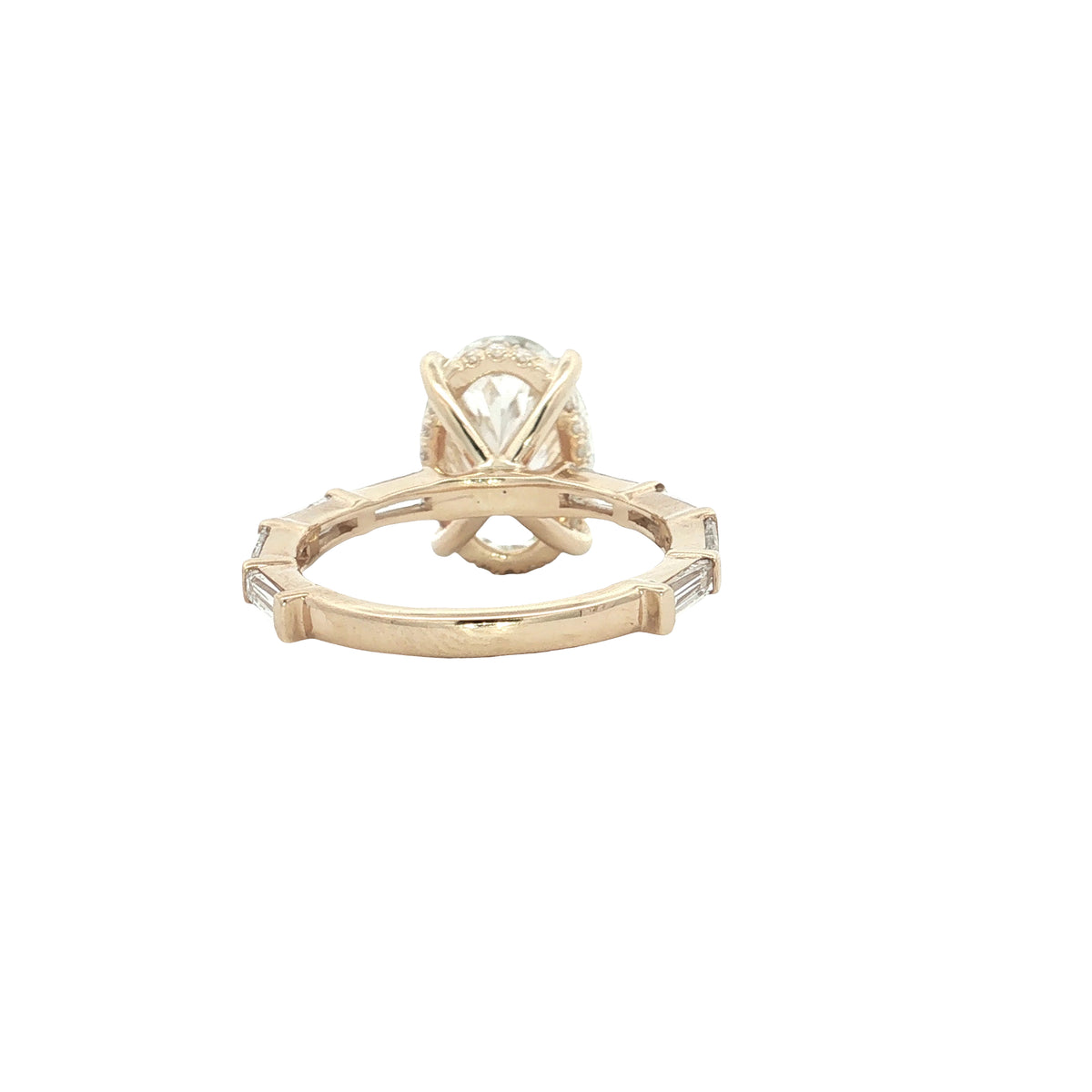 LAB GROWN OVAL AND BAGUETTE DIAMONDS 5.13ctw CHANNEL SET RING