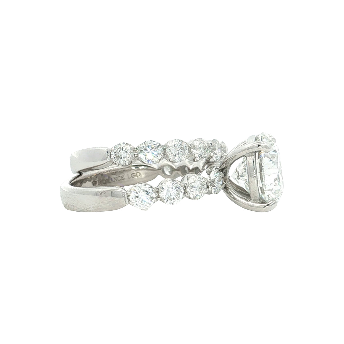LAB GROWN ROUND DIAMONDS 5.50ctw TWO PIECE WEDDING SET
