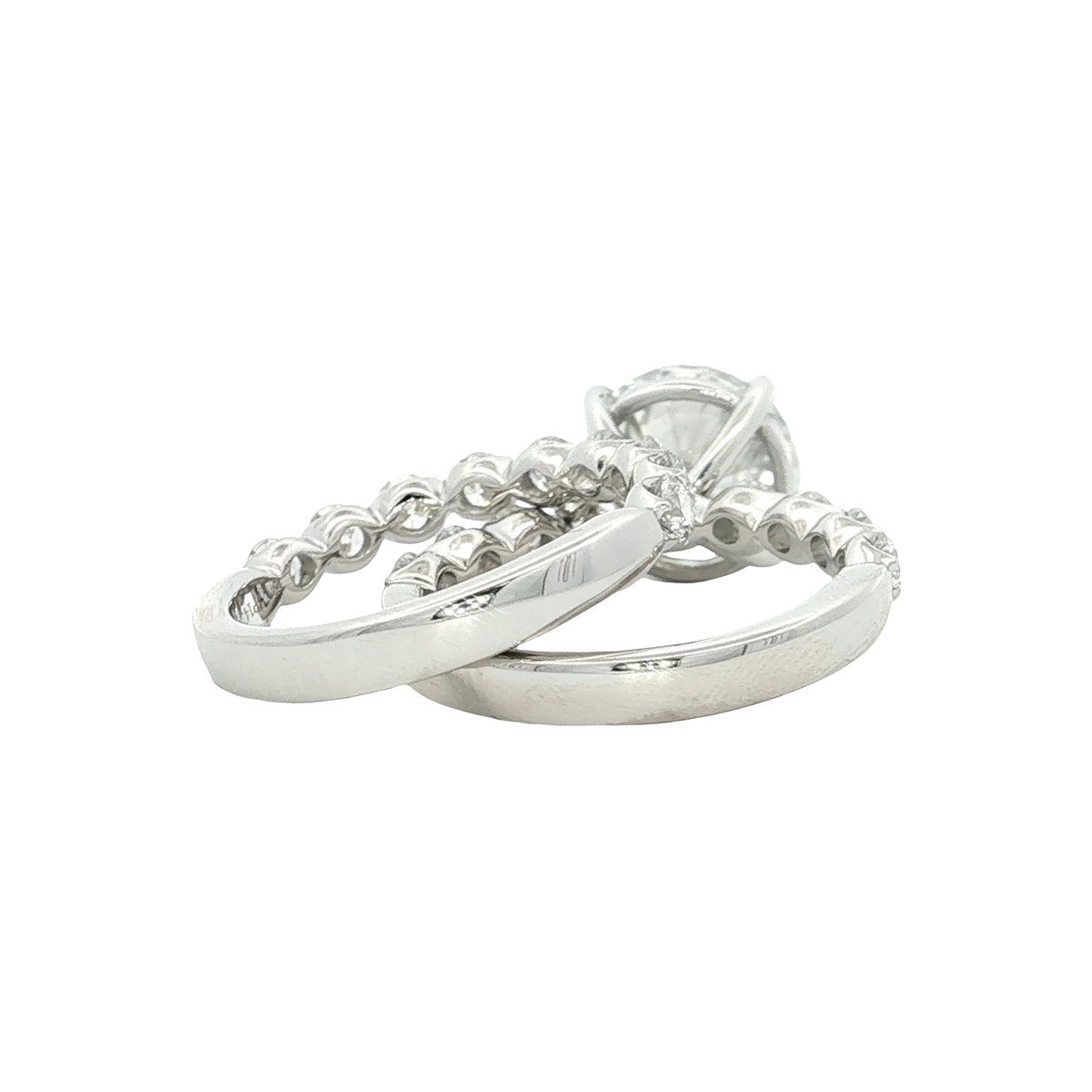 LAB GROWN ROUND DIAMONDS 5.50ctw TWO PIECE WEDDING SET