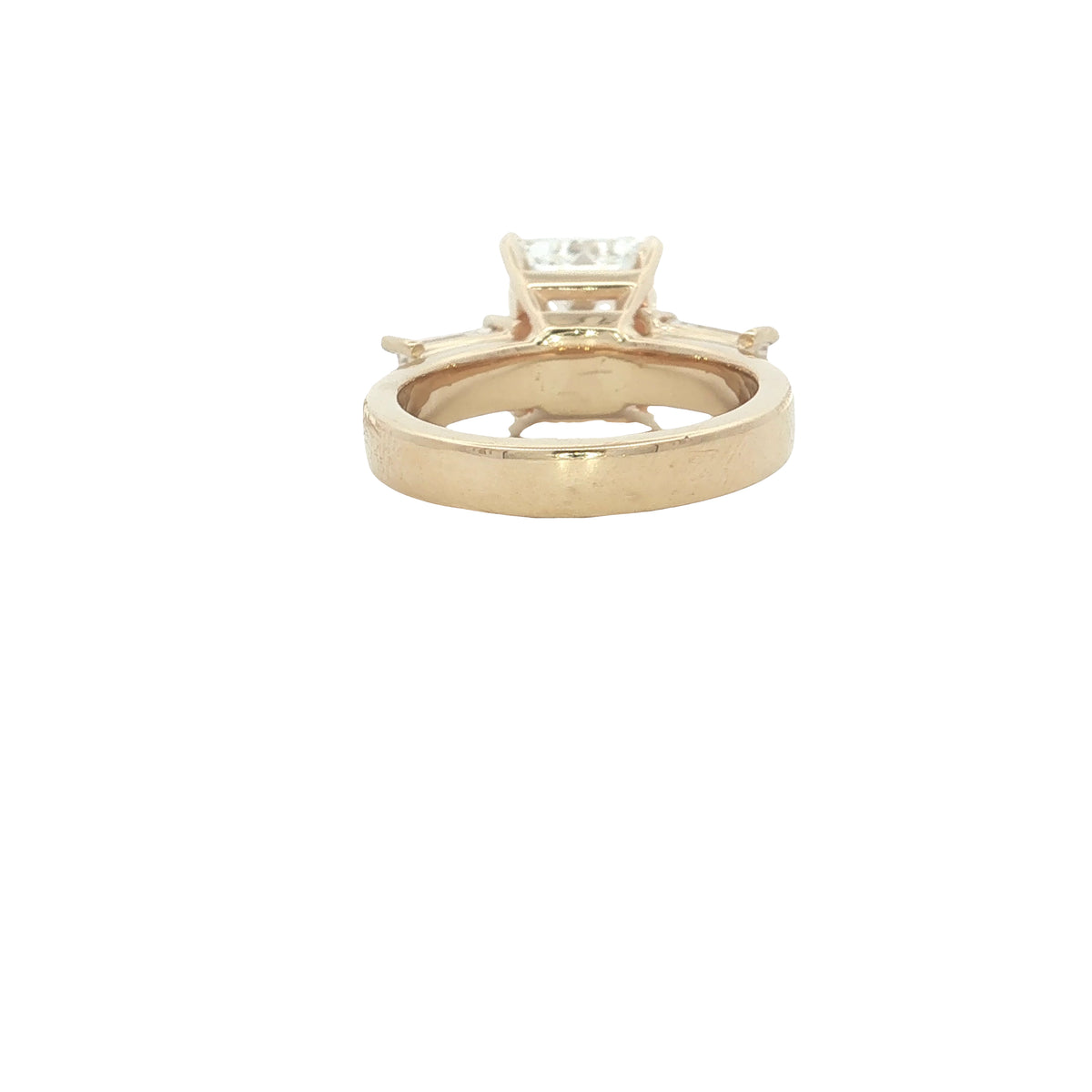 LAB GROWN EMERALD CUT DIAMONDS 5.01ctw THREE STONE RING