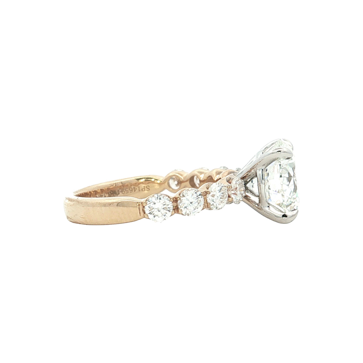 LAB GROWN ROUND DIAMONDS 3 3/4CTW PRONG SET RING