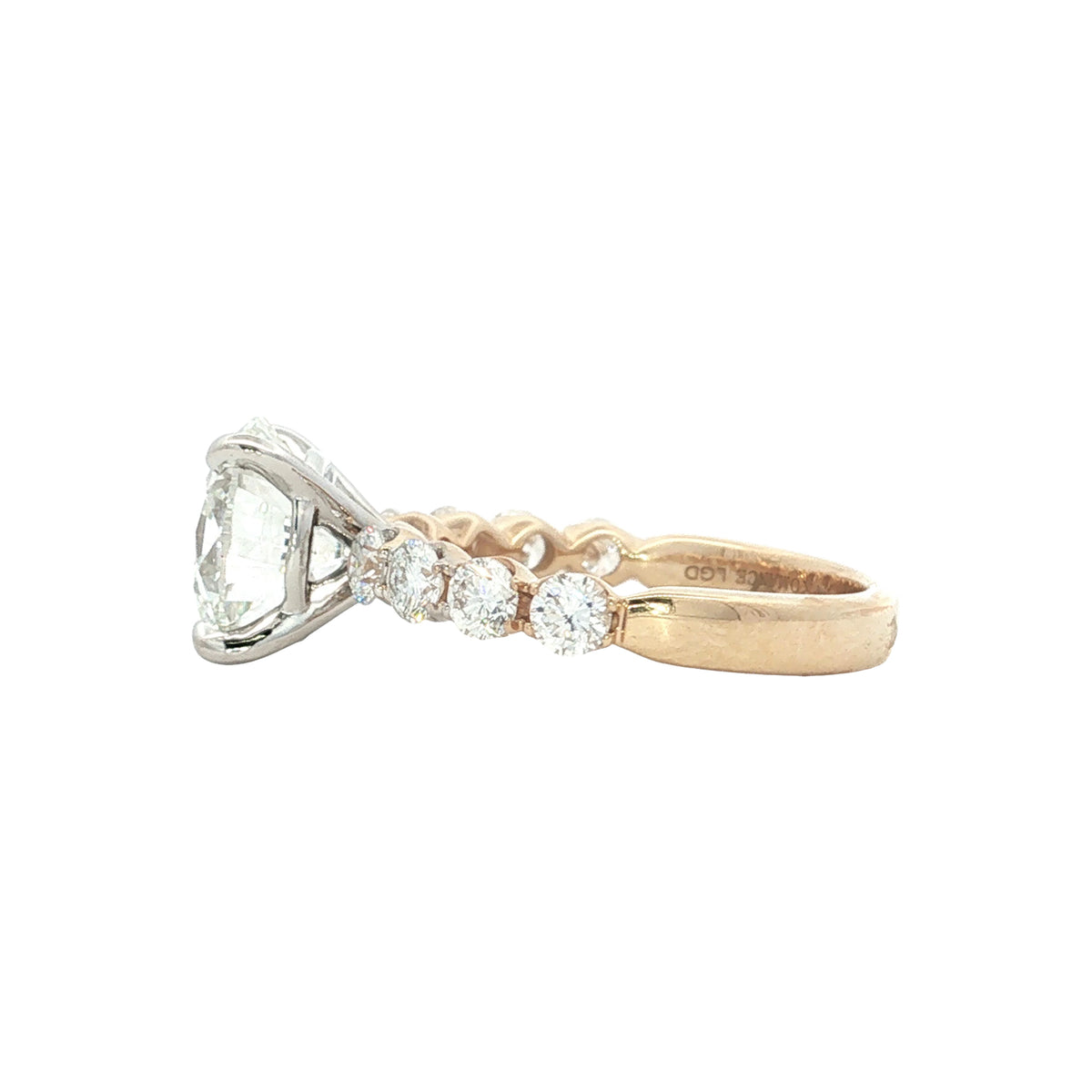 LAB GROWN ROUND DIAMONDS 3 3/4CTW PRONG SET RING