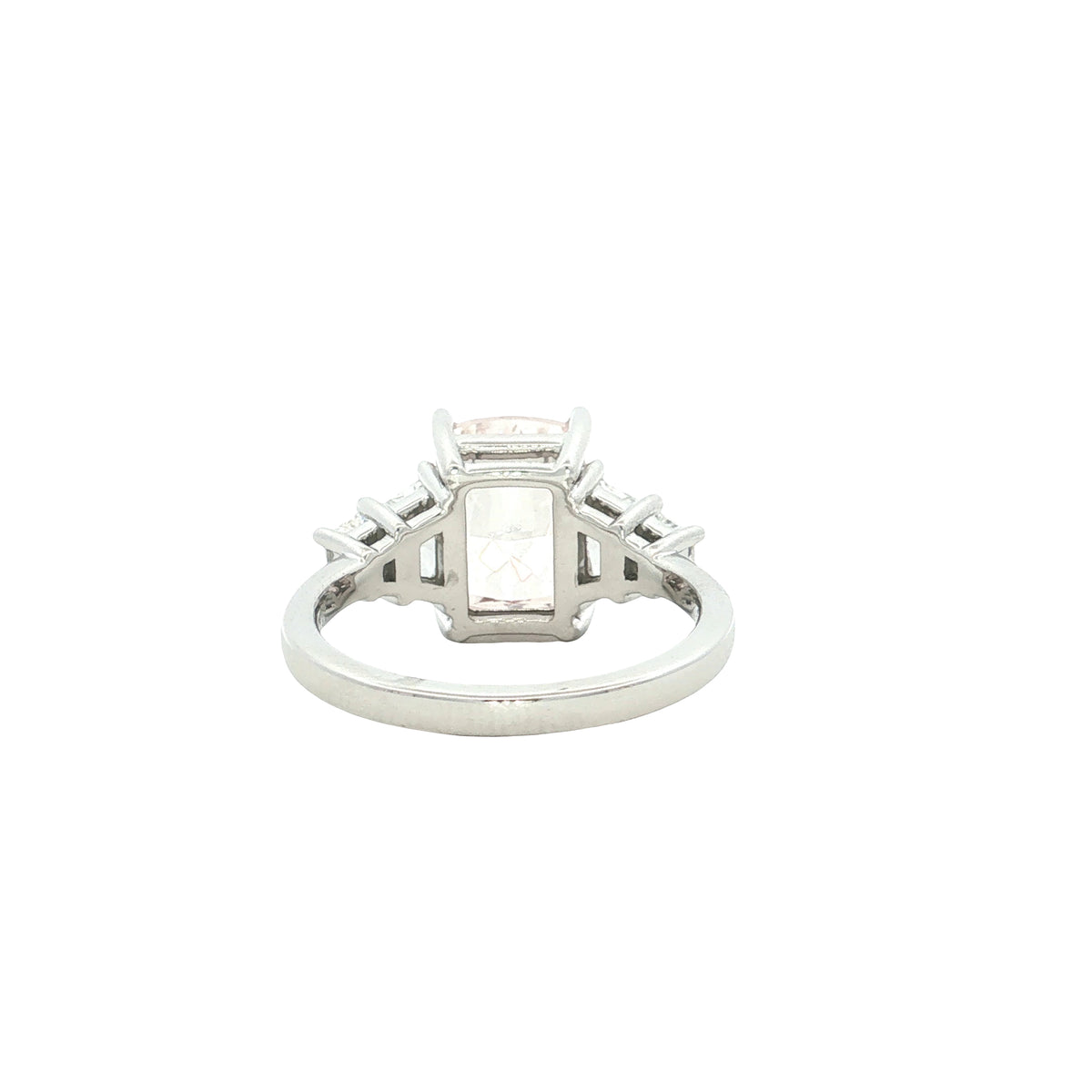 LAB GROWN FANCY PINK RADIANT AND TRAPEZOID DIAMONDS 5.04ctw RING
