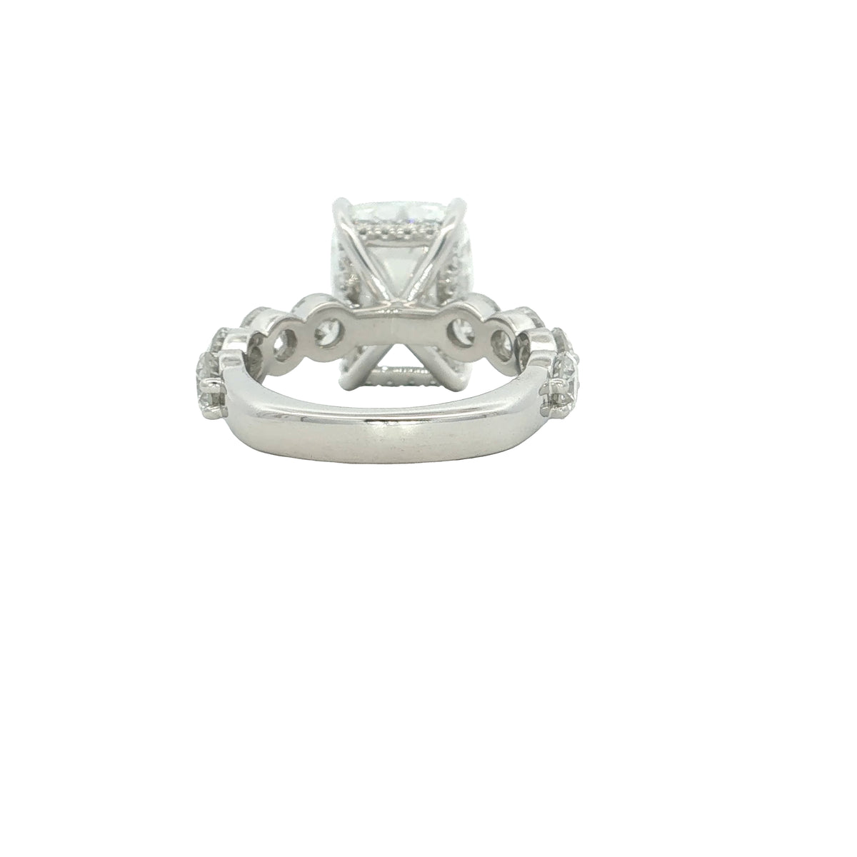 8.53 CTW Cushion Lab-Grown Diamond Hidden Halo Engagement Ring