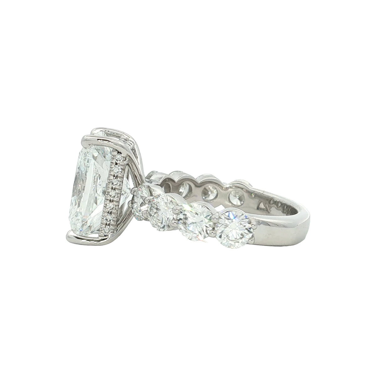 8.53 CTW Cushion Lab-Grown Diamond Hidden Halo Engagement Ring
