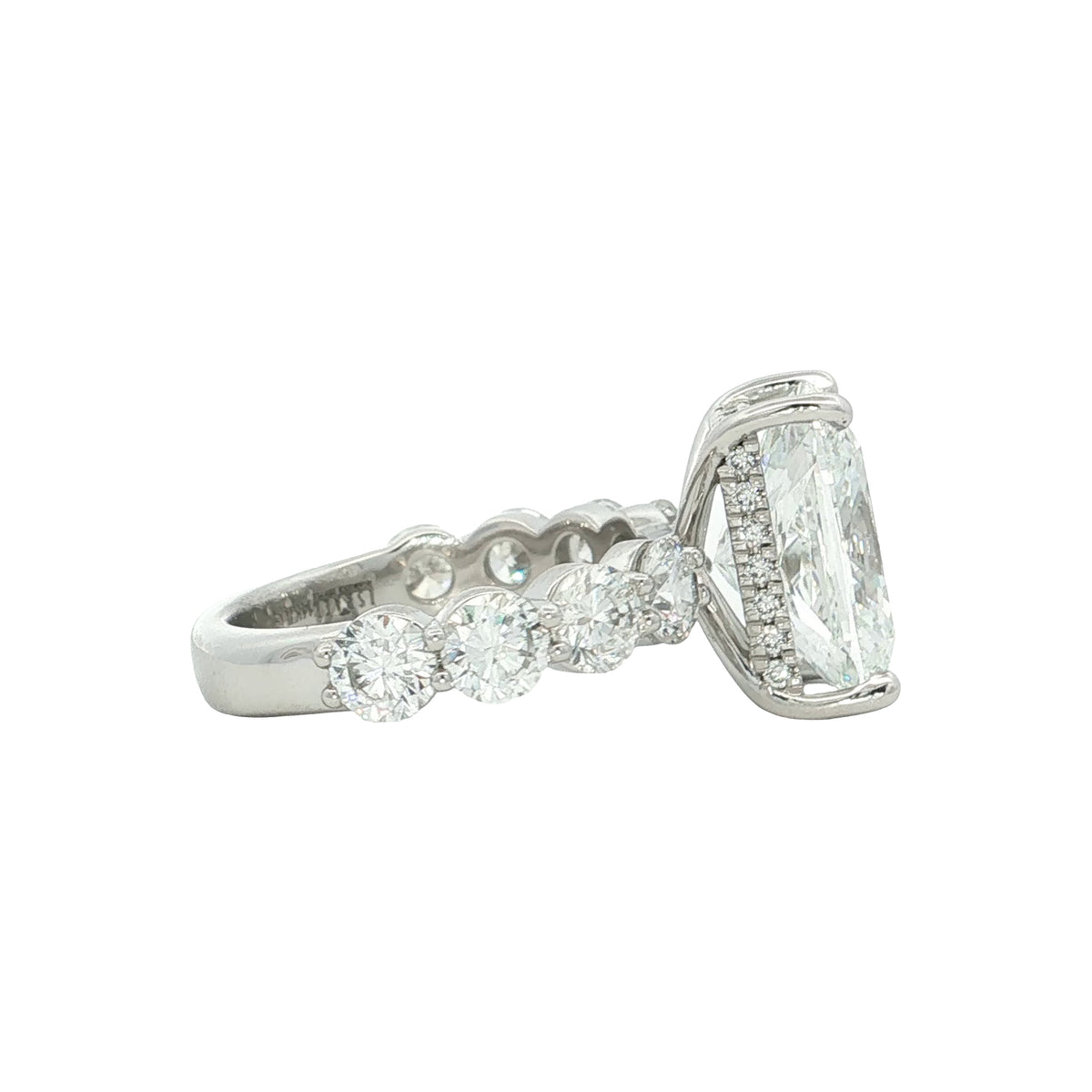8.53 CTW Cushion Lab-Grown Diamond Hidden Halo Engagement Ring