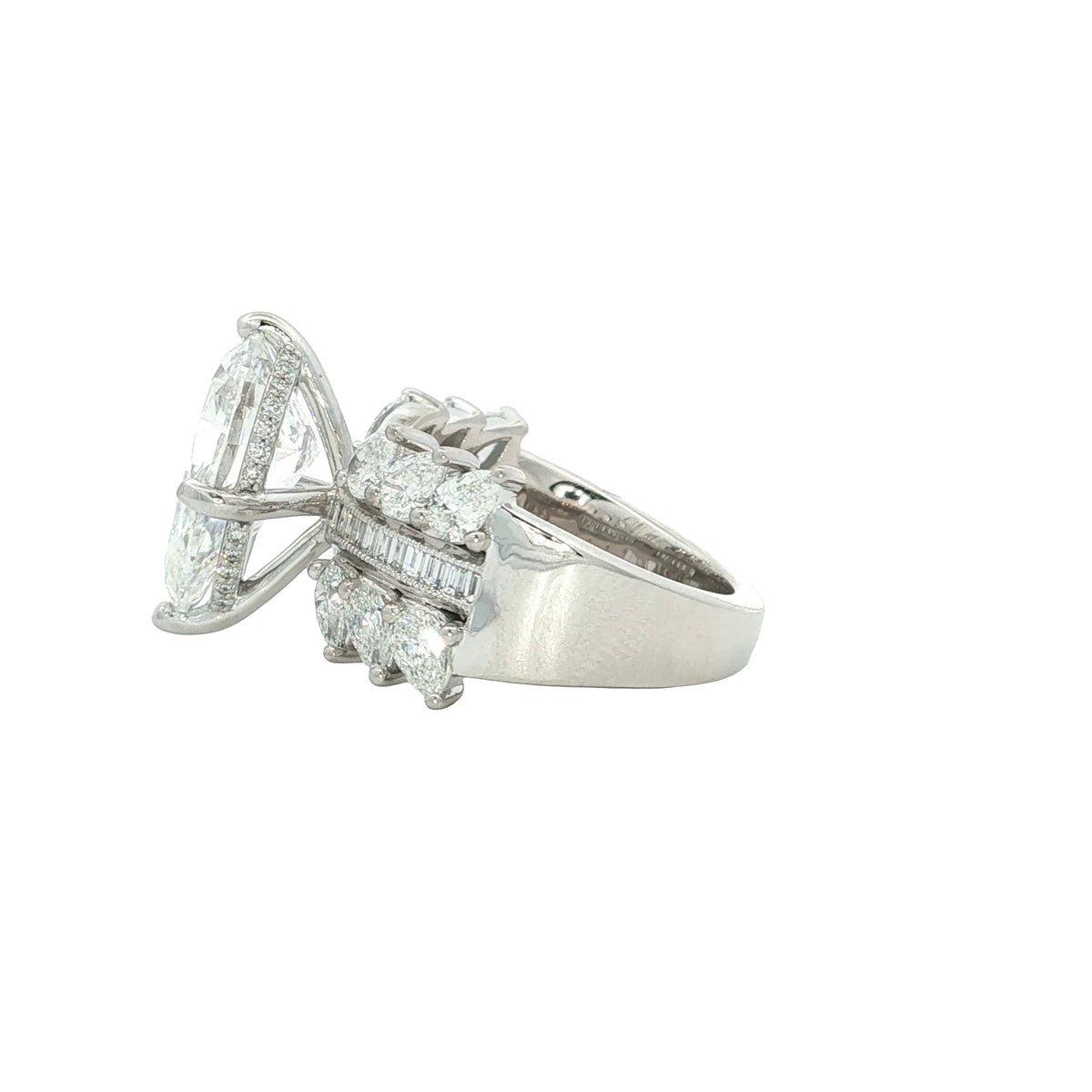5.72 CTW Pear Lab-Grown Diamond Multi-Row Engagement Ring