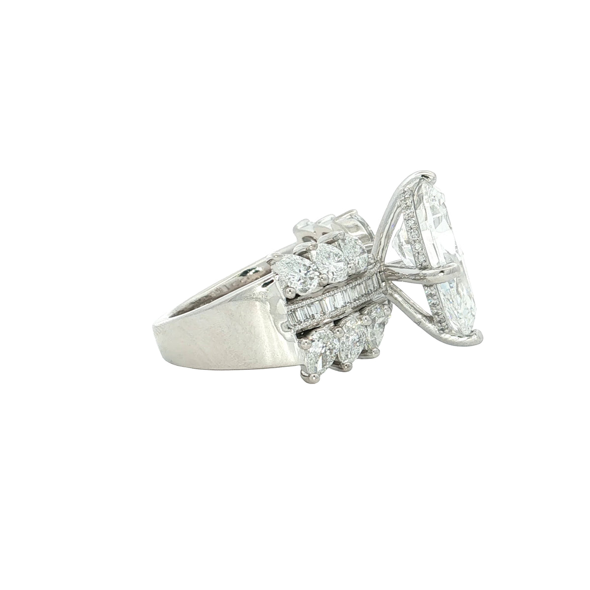 5.72 CTW Pear Lab-Grown Diamond Multi-Row Engagement Ring