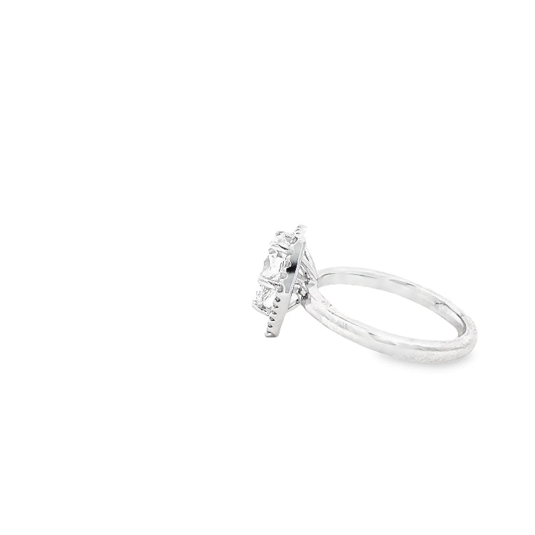 LAB GROWN PEAR & ROUND DIAMONDS 1.15CTW HALO STYLE RING