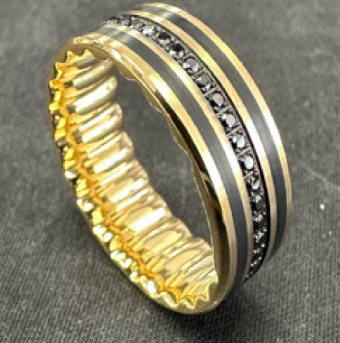 Alternative Metal Wedding Bands-Mixed Metal