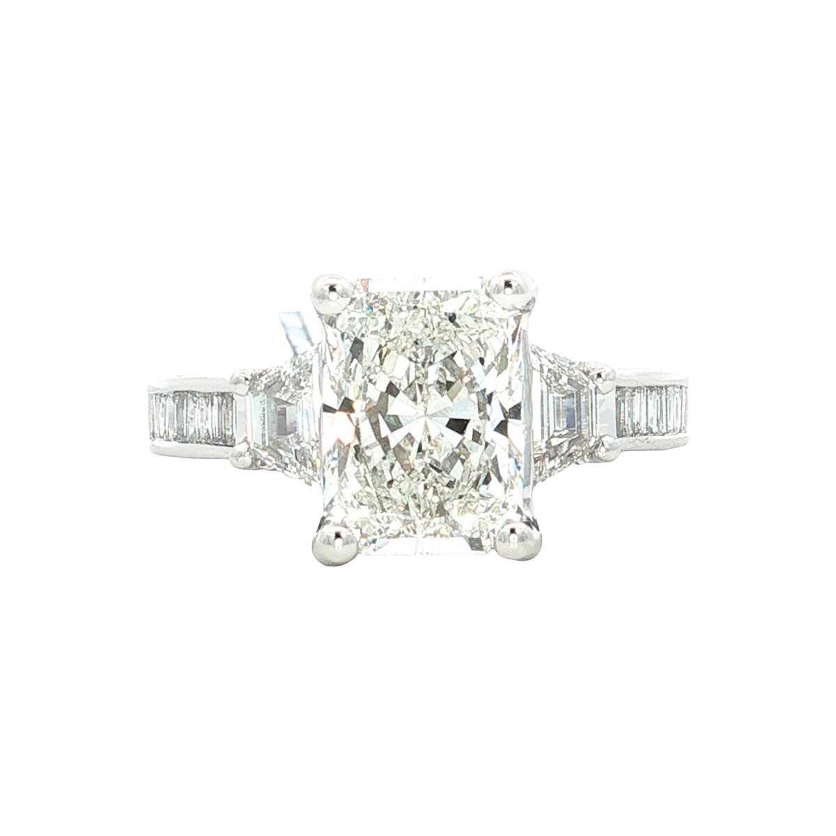 LAB GROWN RADIANT DIAMOND 4 1/4ctw THREE STONE RING