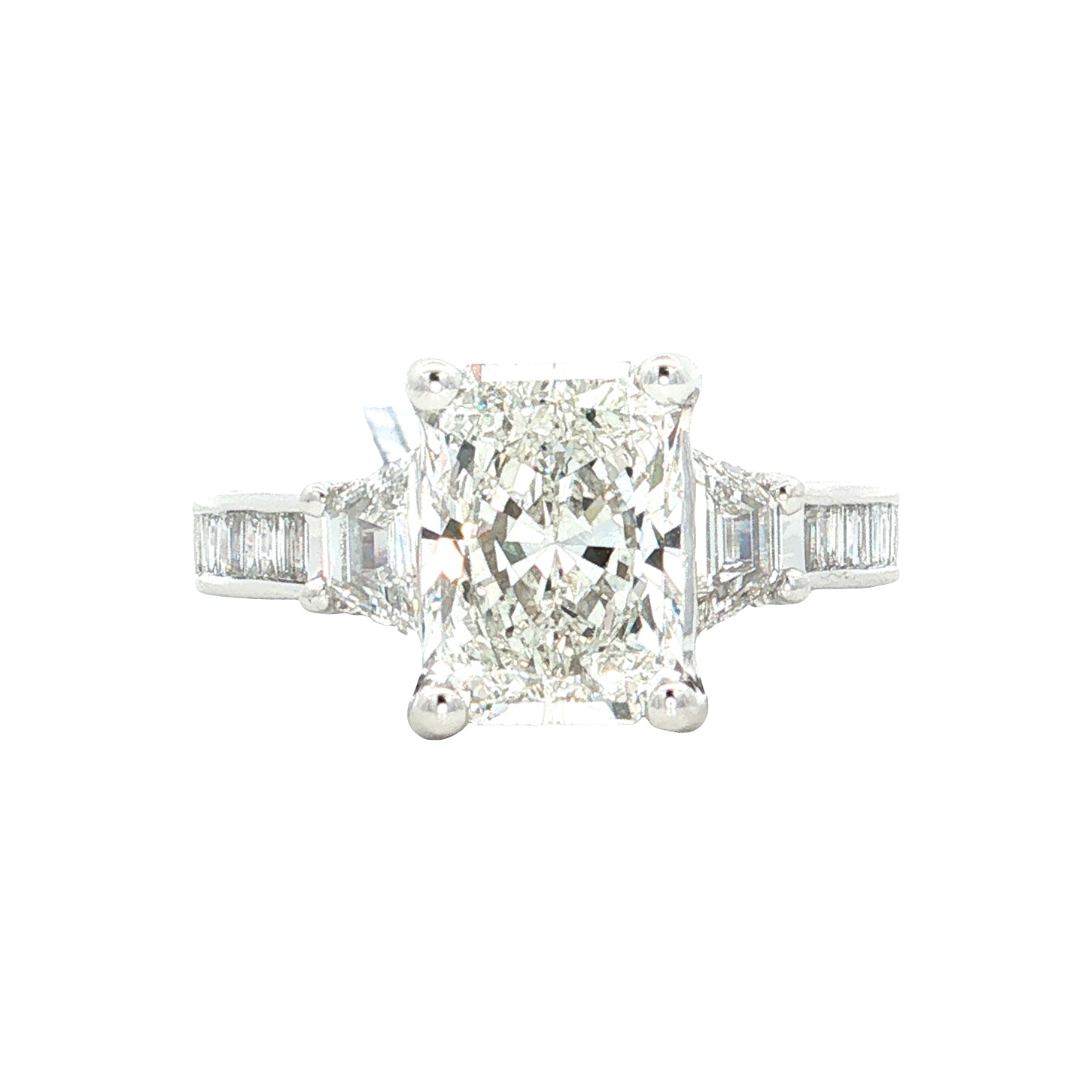LAB GROWN RADIANT DIAMOND 4 1/4ctw THREE STONE RING