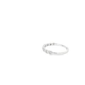LAB GROWN ROUND 1/5CTW BEZEL SET WEDDING BAND 14KT WHITE GOLD