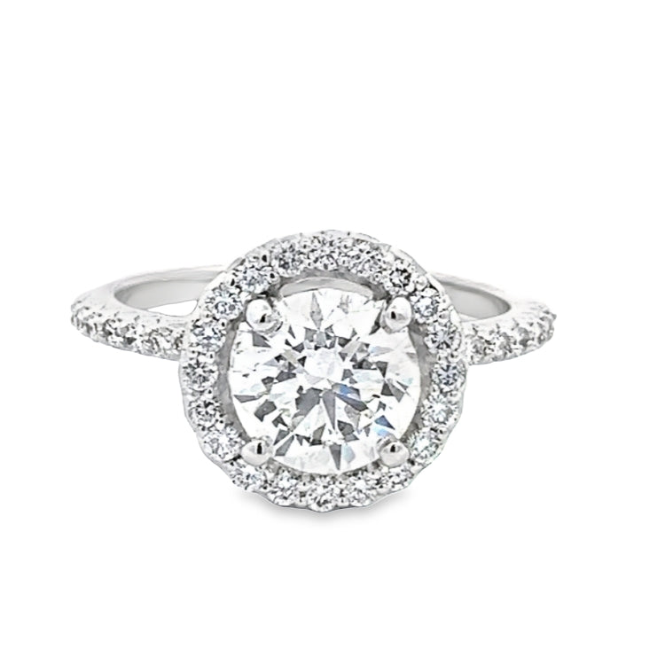 LAB GROWN ROUND DIAMONDS 1.92ctw HALO RING
