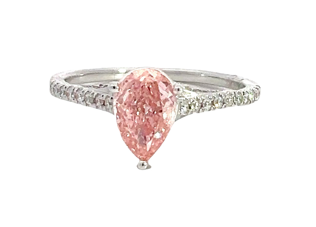 LAB GROWN PINK DIAMOND 1 1/3ctw PRONG SET RING