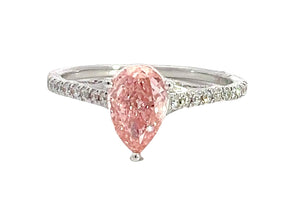 LAB GROWN PINK DIAMOND 1 1/3ctw PRONG SET RING