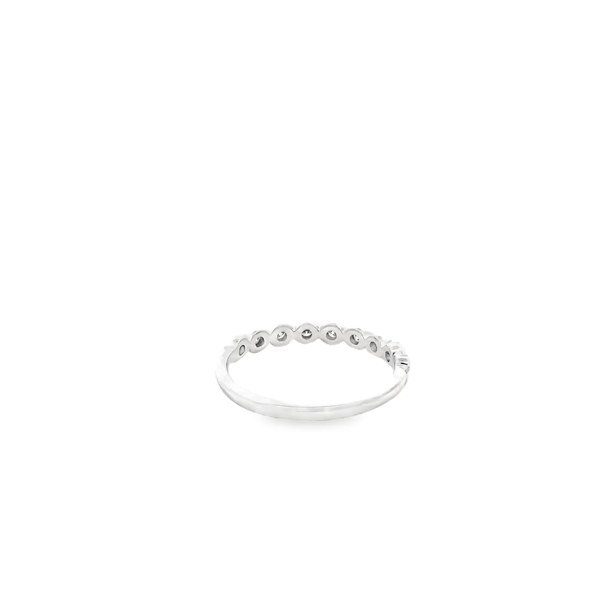 LAB GROWN ROUND 1/5CTW BEZEL SET WEDDING BAND 14KT WHITE GOLD