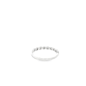 LAB GROWN ROUND 1/5CTW BEZEL SET WEDDING BAND 14KT WHITE GOLD