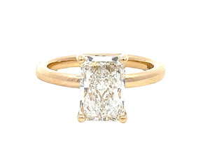 LAB GROWN RADIANT DIAMOND 3.23ctw UNDERHALO SOLITAIRE ENGAGEMENT RING