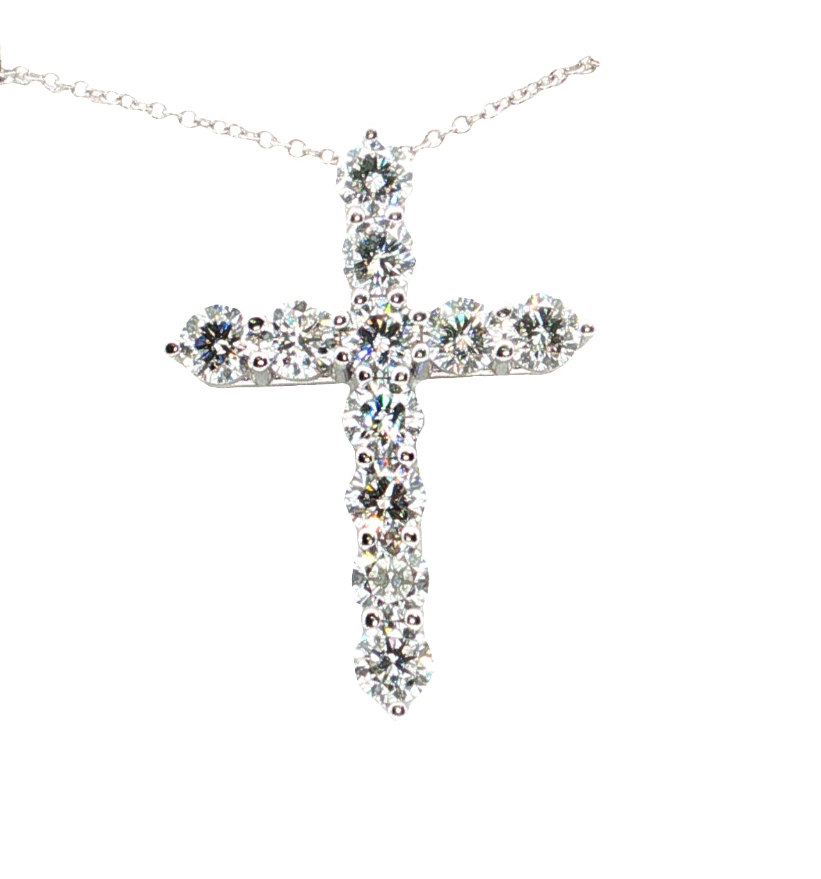 LAB GROWN ROUND DIAMONDS 2.11ctw CROSS PENDANT