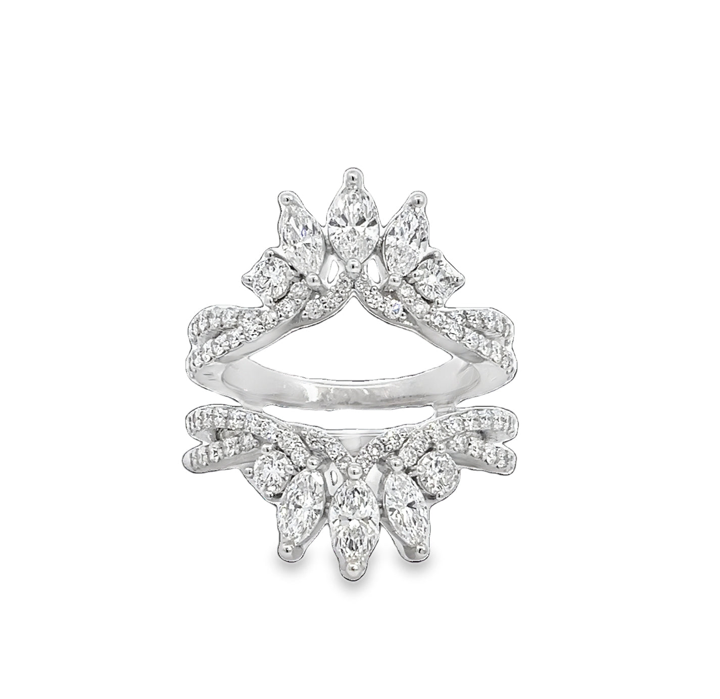 LAB GROWN MARQUISE AND ROUND DIAMONDS 2ctw RING GUARD