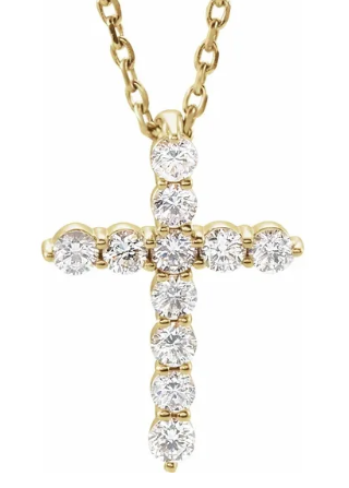 LAB GROWN ROUND DIAMONDS 1/4CTW CROSS PENDANT