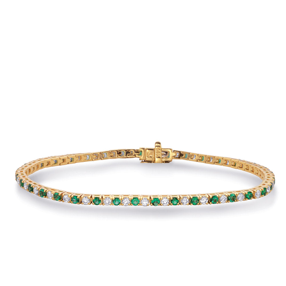 Yellow Gold Emerald & Dia Bracelet
