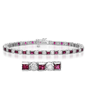 Ruby & Diamond Bracelet-6.08ctw