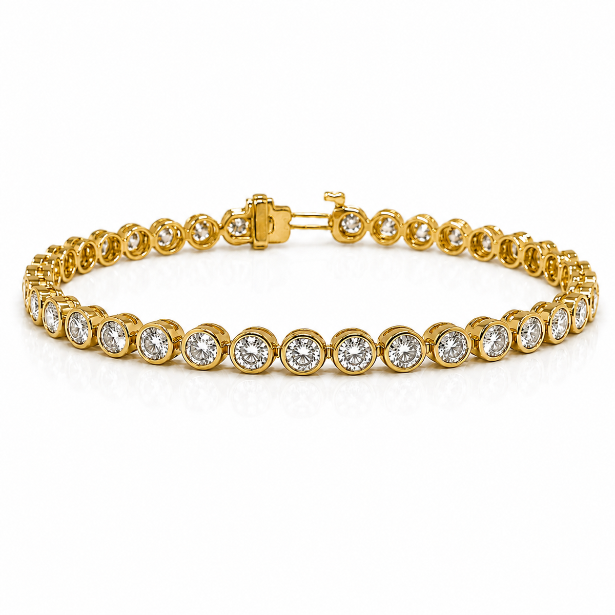 LAB GROWN ROUND DIAMONDS 5.01CTW BEZEL BRACELET