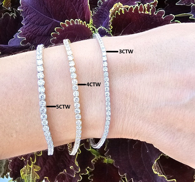 Lab Grown Round Diamond Tennis Bracelets